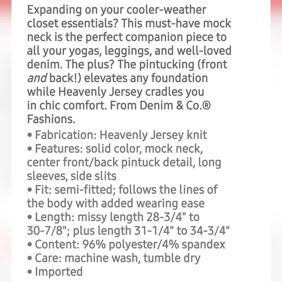 Denim & Co Heavenly Jersey Tunic - Picture 4 of 4